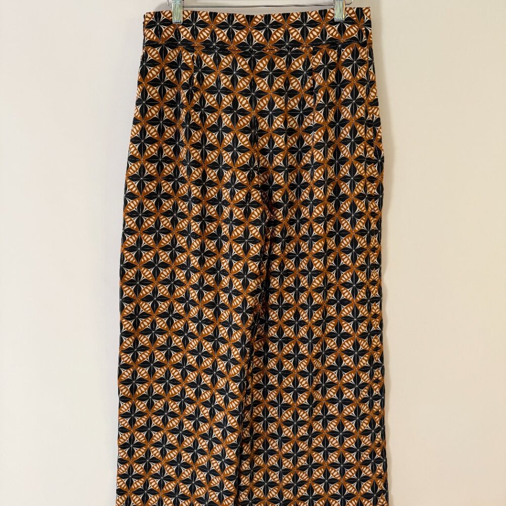 Zara Geometric Wide Leg Cropped Pants L